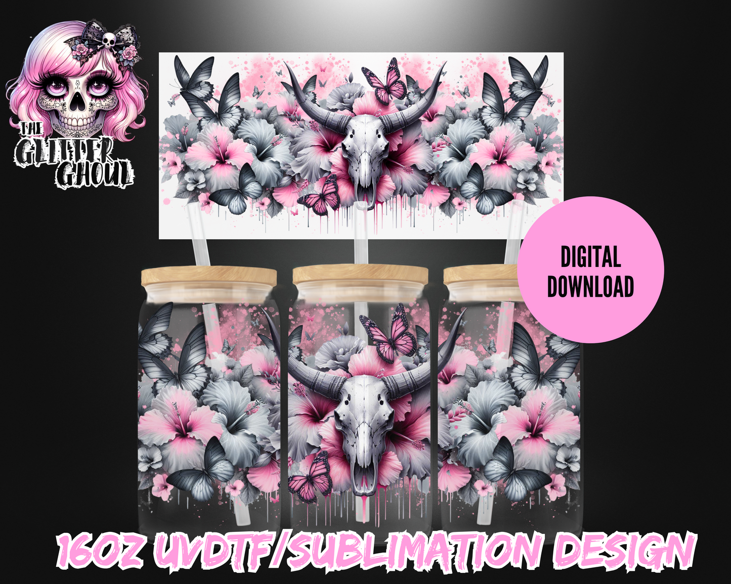 16oz UVDTF & Sublimation Tumbler Wrap – Digital Download