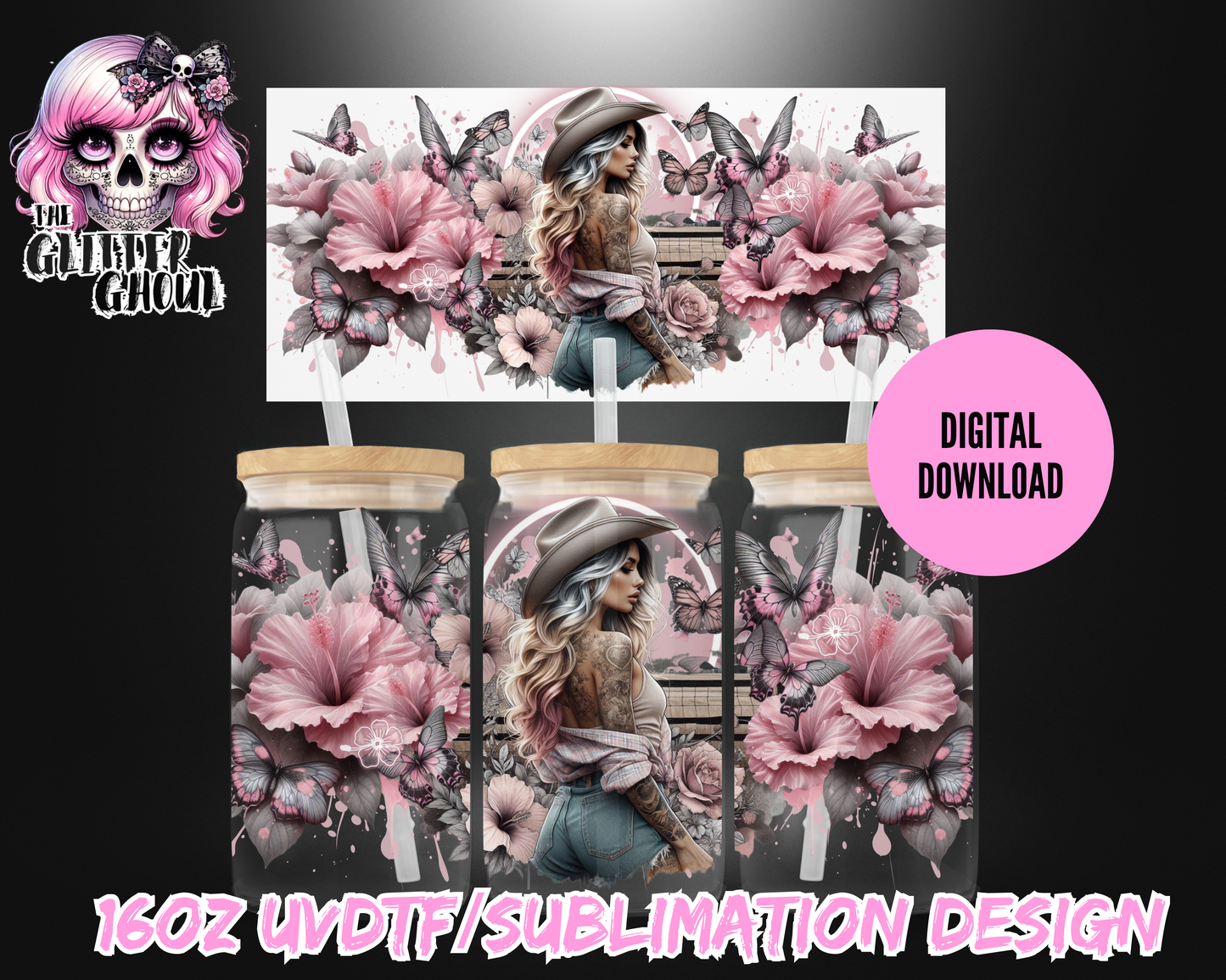 16oz UVDTF & Sublimation Tumbler Wrap – Digital Download