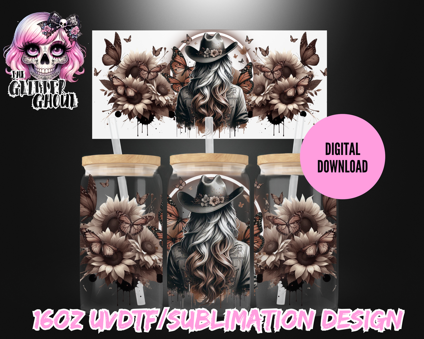 16oz UVDTF & Sublimation Tumbler Wrap – Digital Download