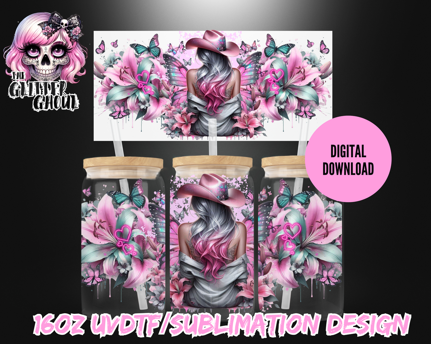 16oz UVDTF & Sublimation Tumbler Wrap – Digital Download