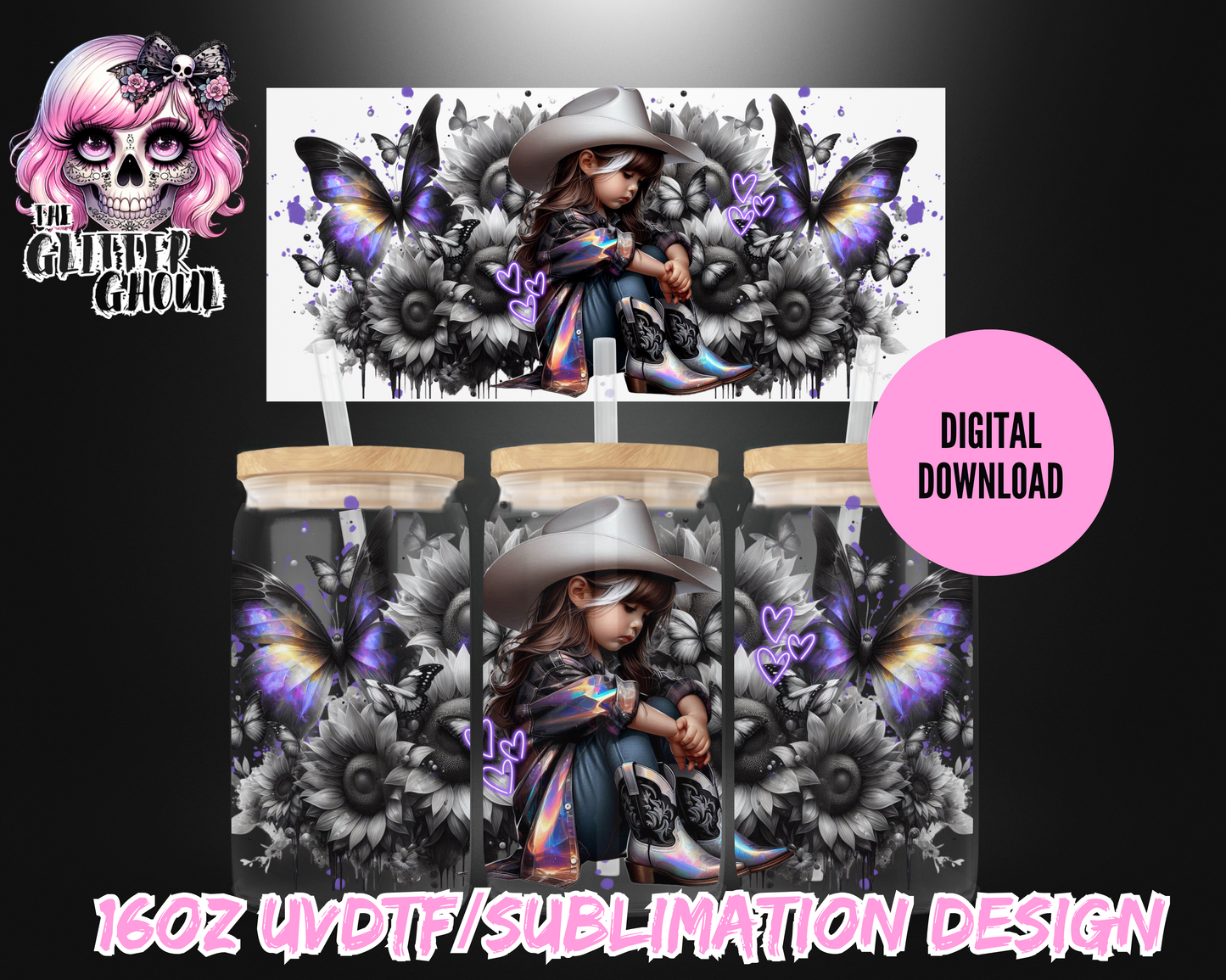 16oz UVDTF & Sublimation Tumbler Wrap – Digital Download