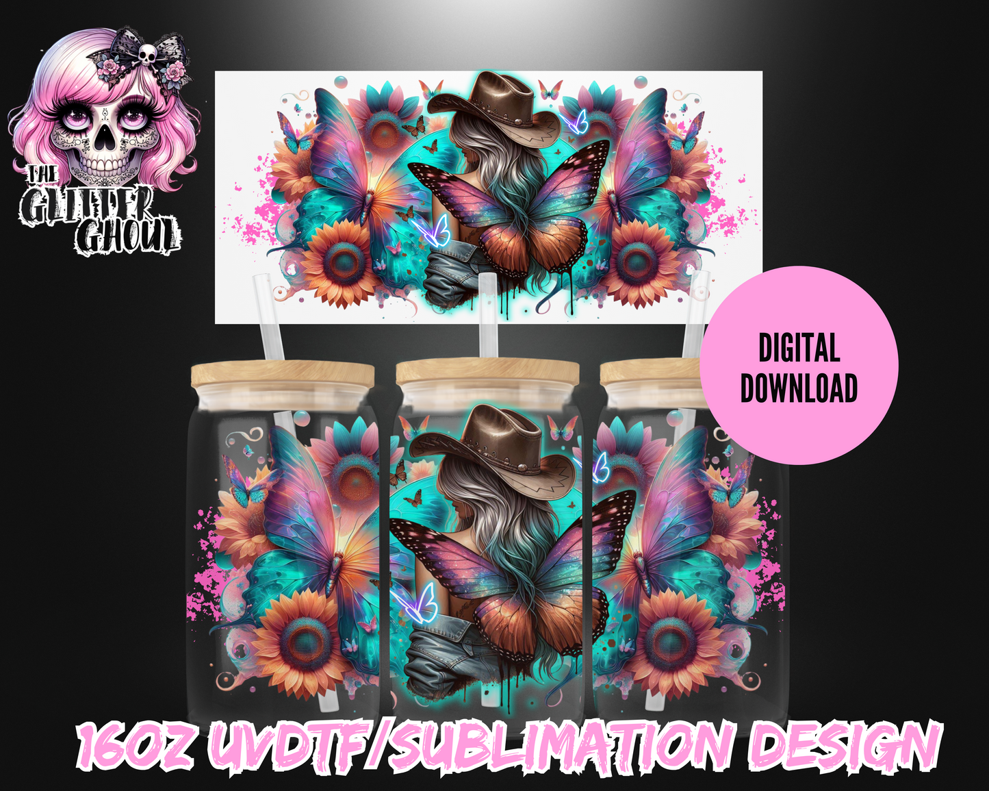 16oz UVDTF & Sublimation Tumbler Wrap – Digital Download