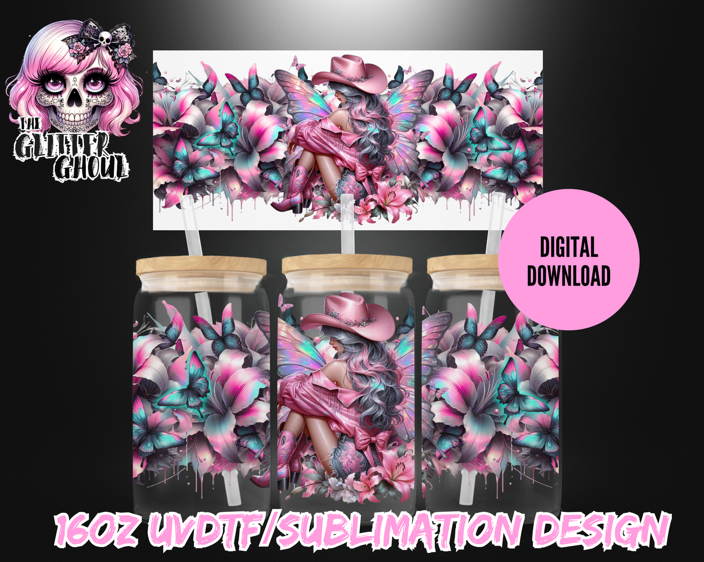 16oz UVDTF & Sublimation Tumbler Wrap – Digital Download