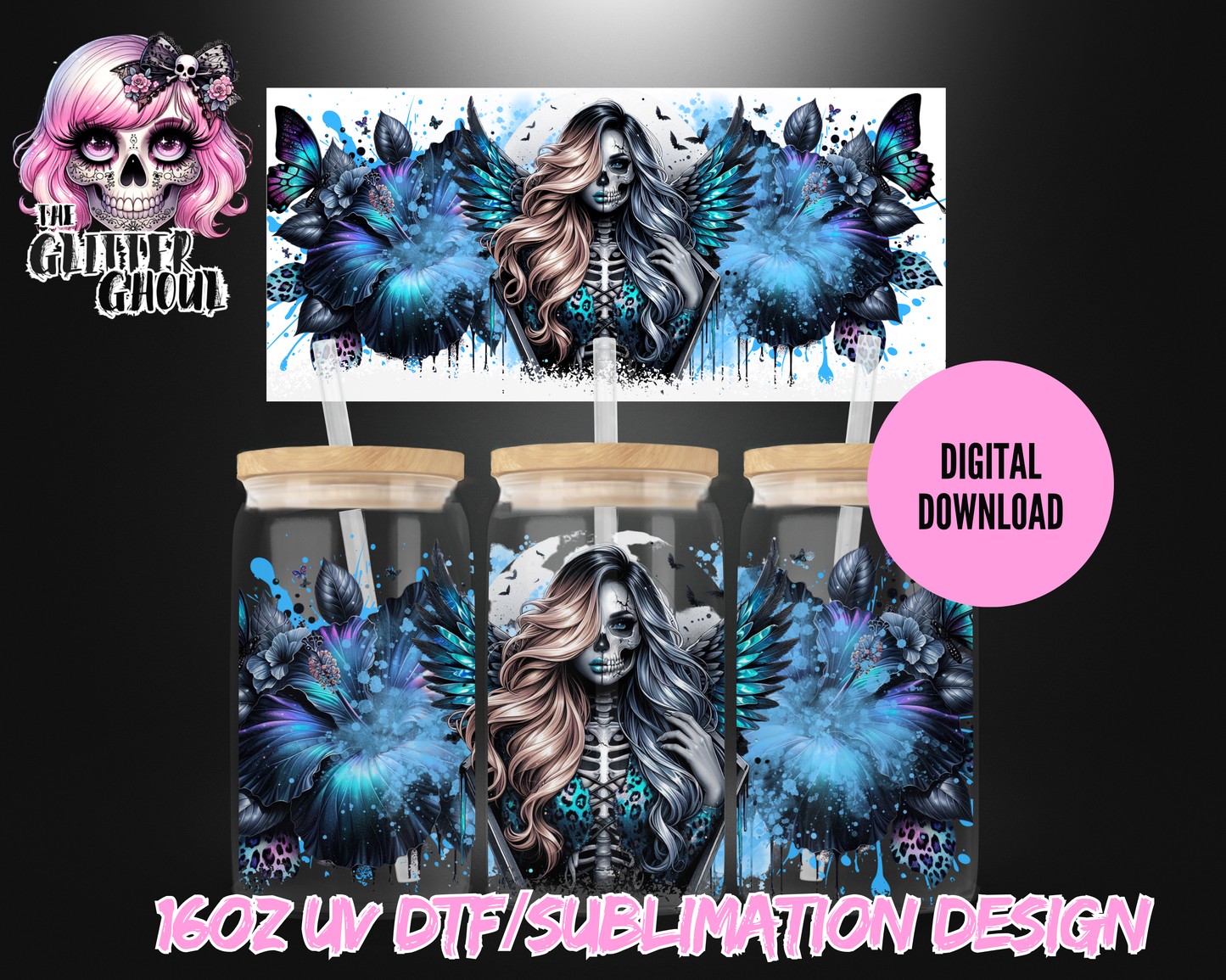 16oz UVDTF & Sublimation Tumbler Wrap – Digital Download
