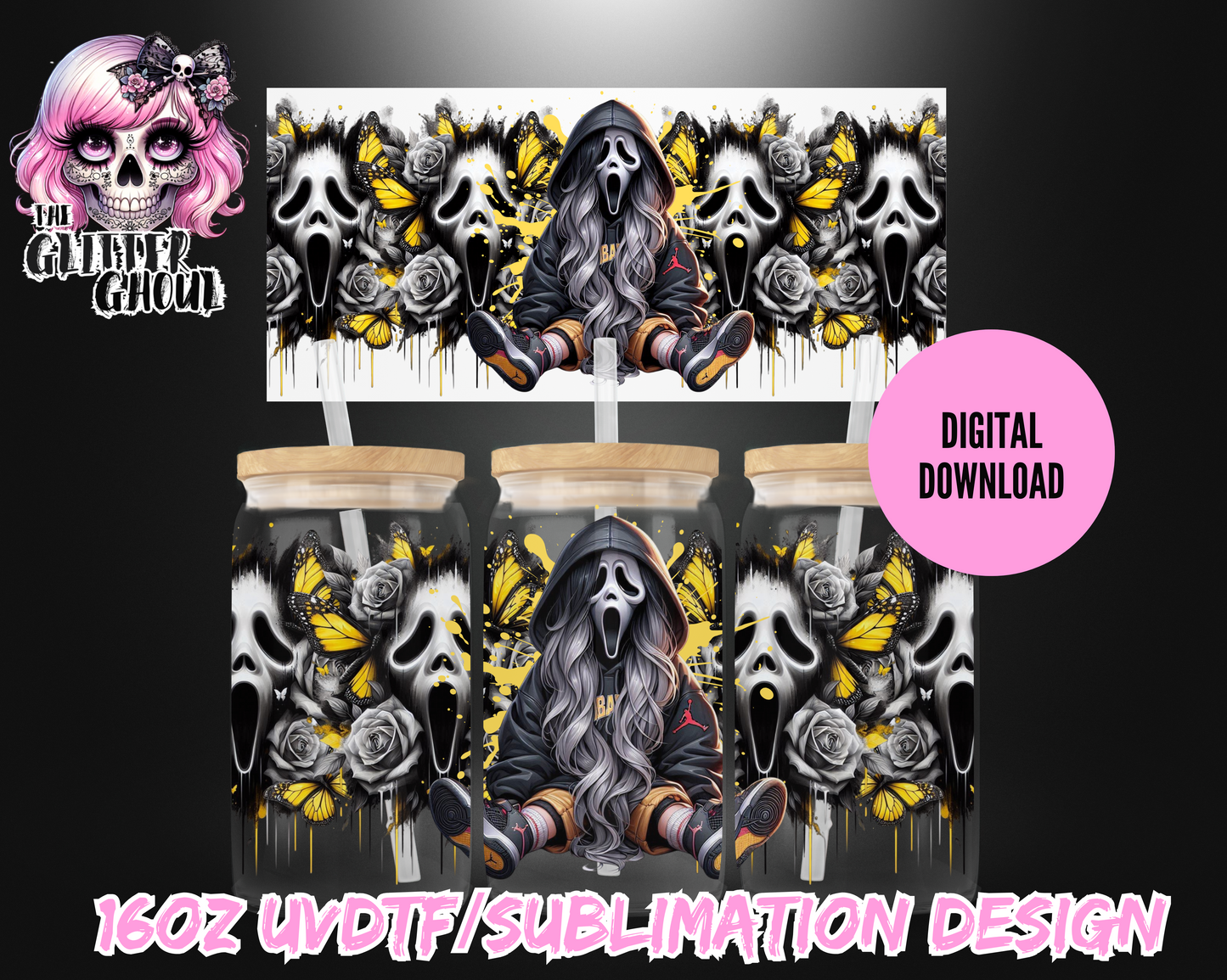 16oz UVDTF & Sublimation Tumbler Wrap – Digital Download