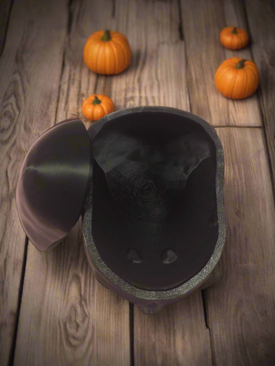 3D Printed HUMAN SIZE Skull Bowl w Lid.