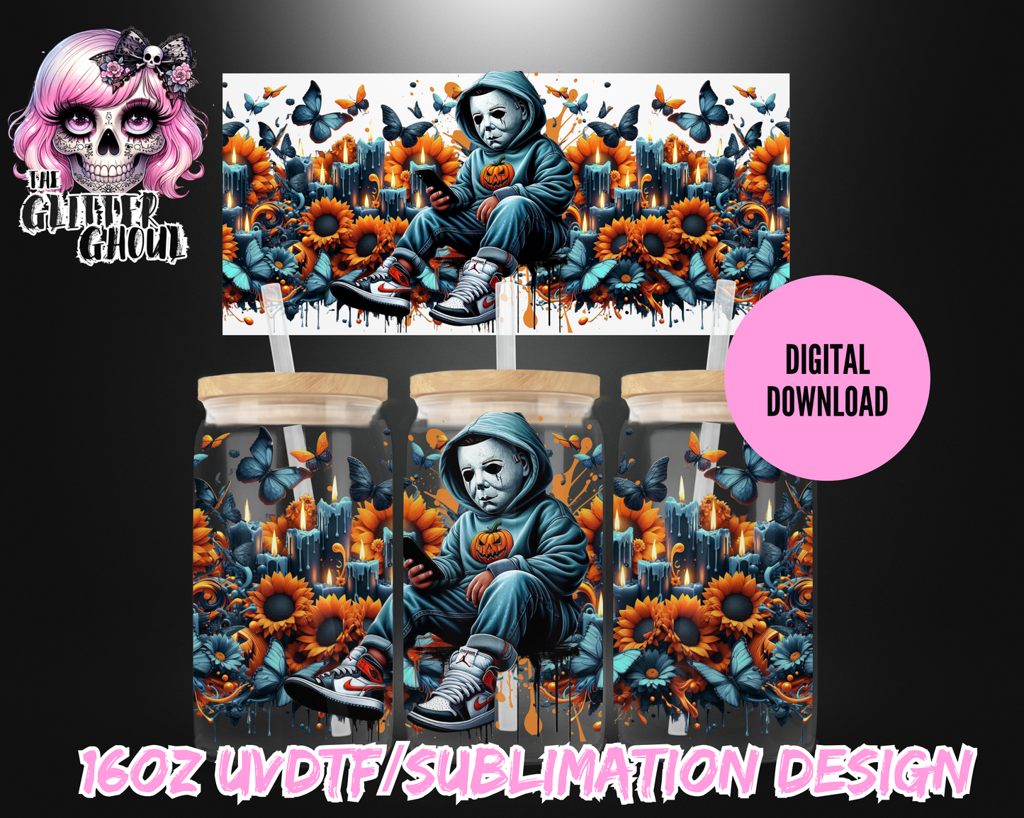 16oz UVDTF & Sublimation Tumbler Wrap – Digital Download