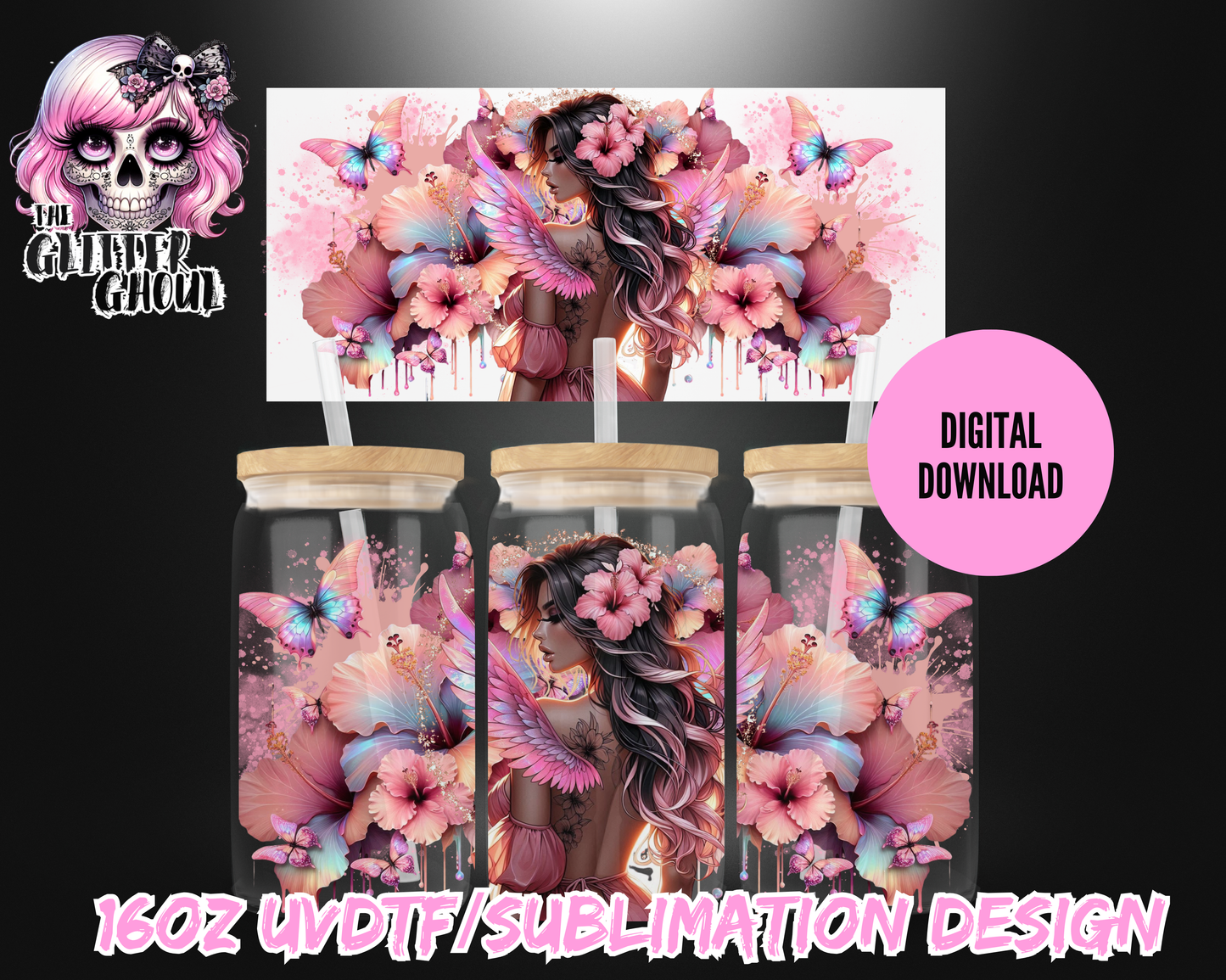 16oz UVDTF & Sublimation Tumbler Wrap – Digital Download