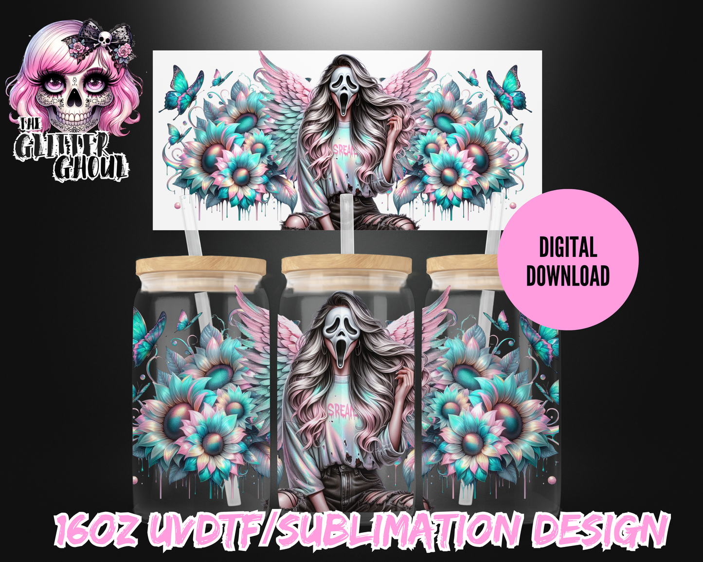16oz UVDTF & Sublimation Tumbler Wrap – Digital Download