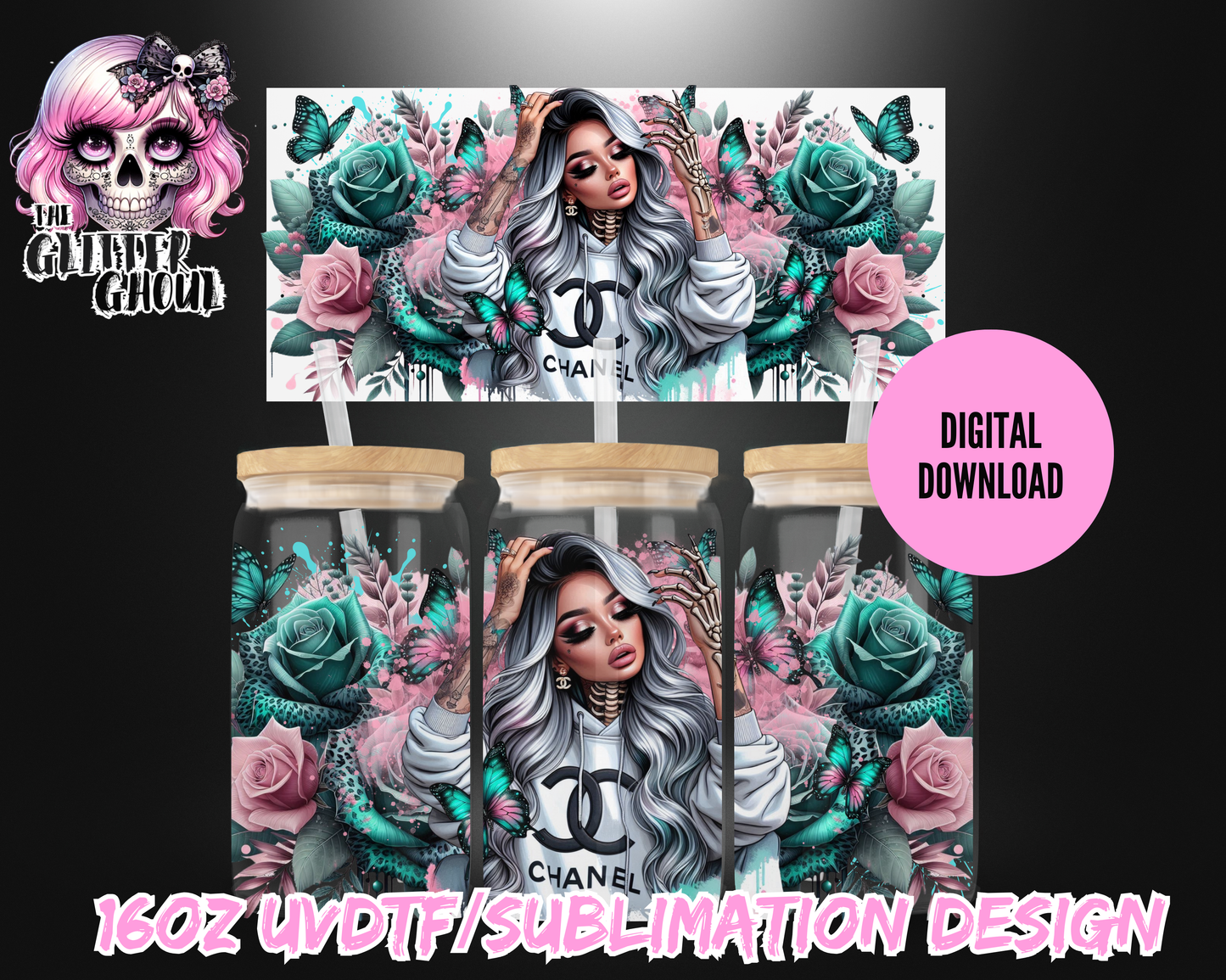 16oz UVDTF & Sublimation Tumbler Wrap – Digital Download