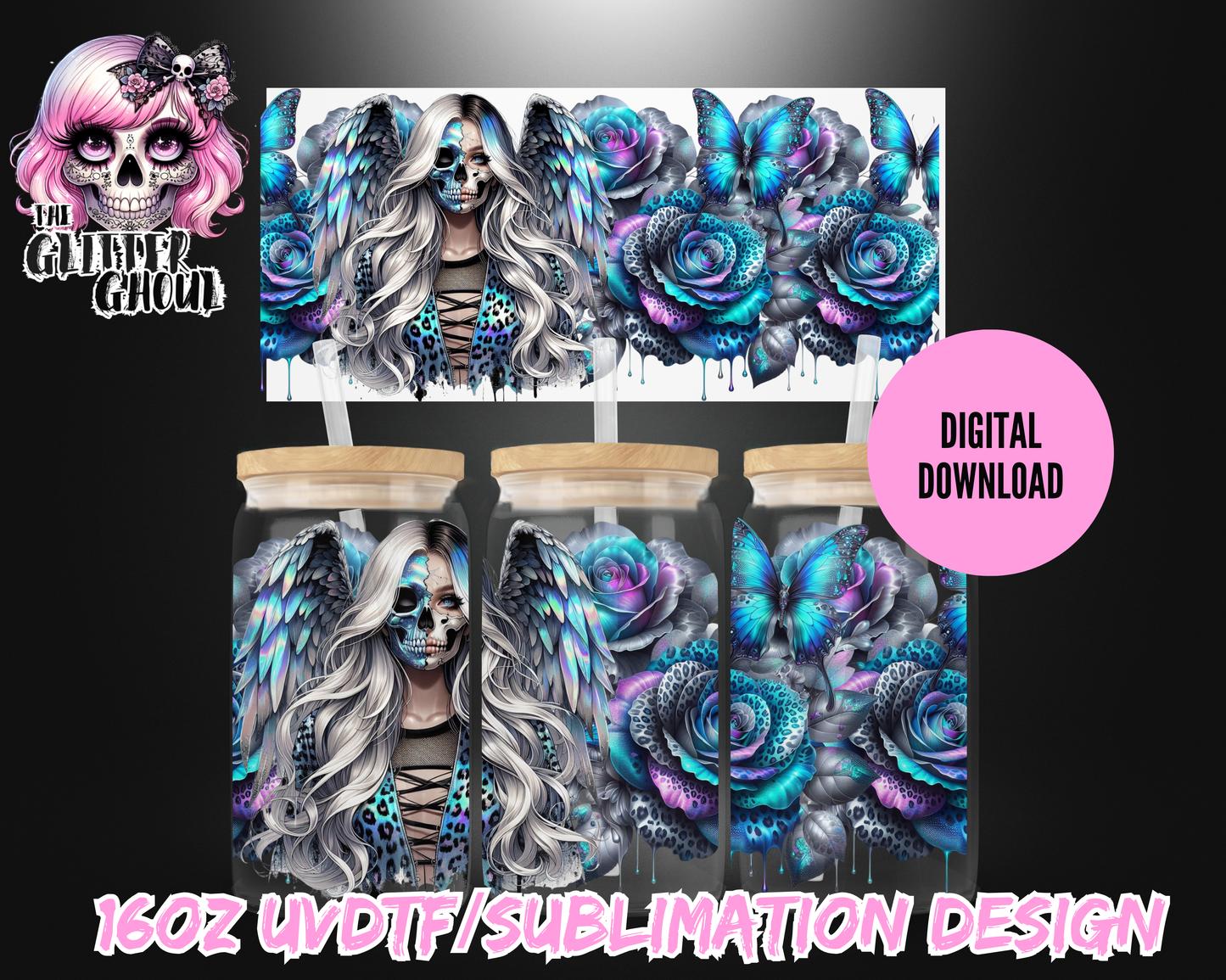 16oz UVDTF & Sublimation Tumbler Wrap – Digital Download