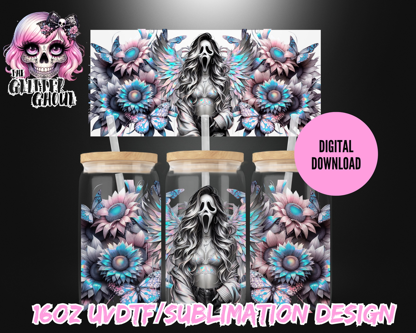 16oz UVDTF & Sublimation Tumbler Wrap – Digital Download