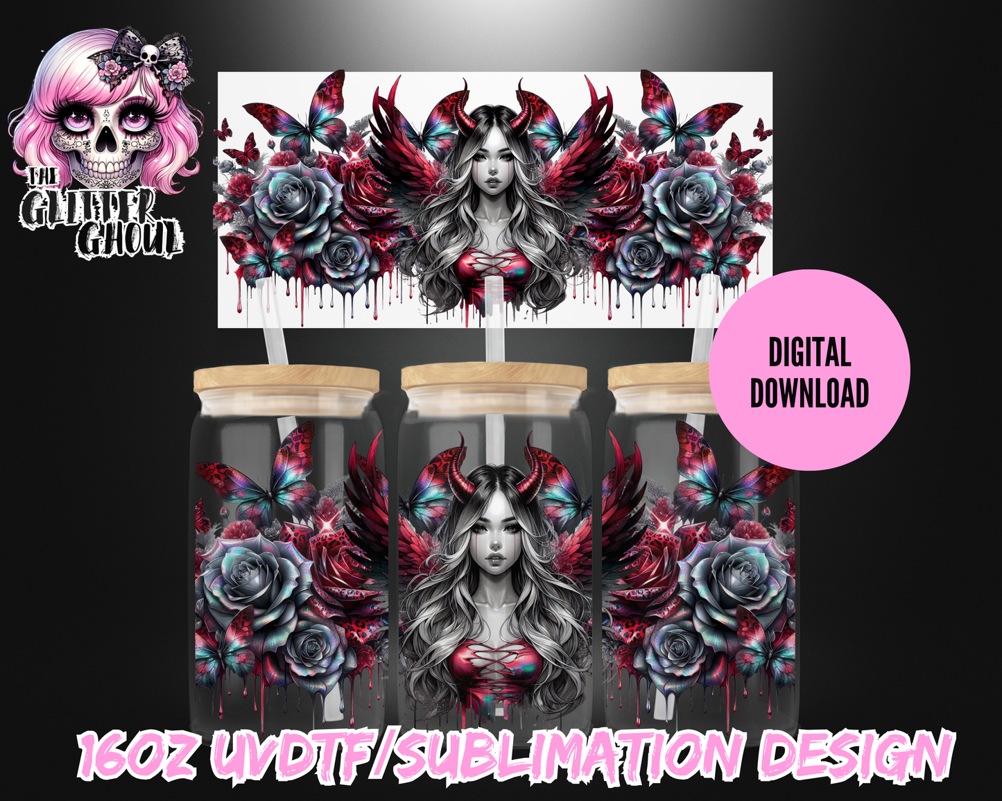 16oz UVDTF & Sublimation Tumbler Wrap – Digital Download