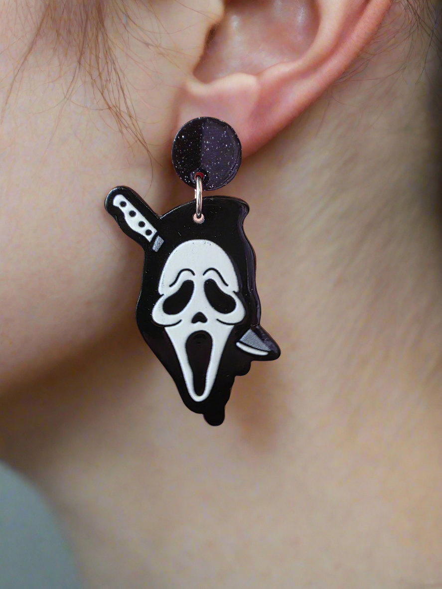 Scream Ghostface Horror Earrings