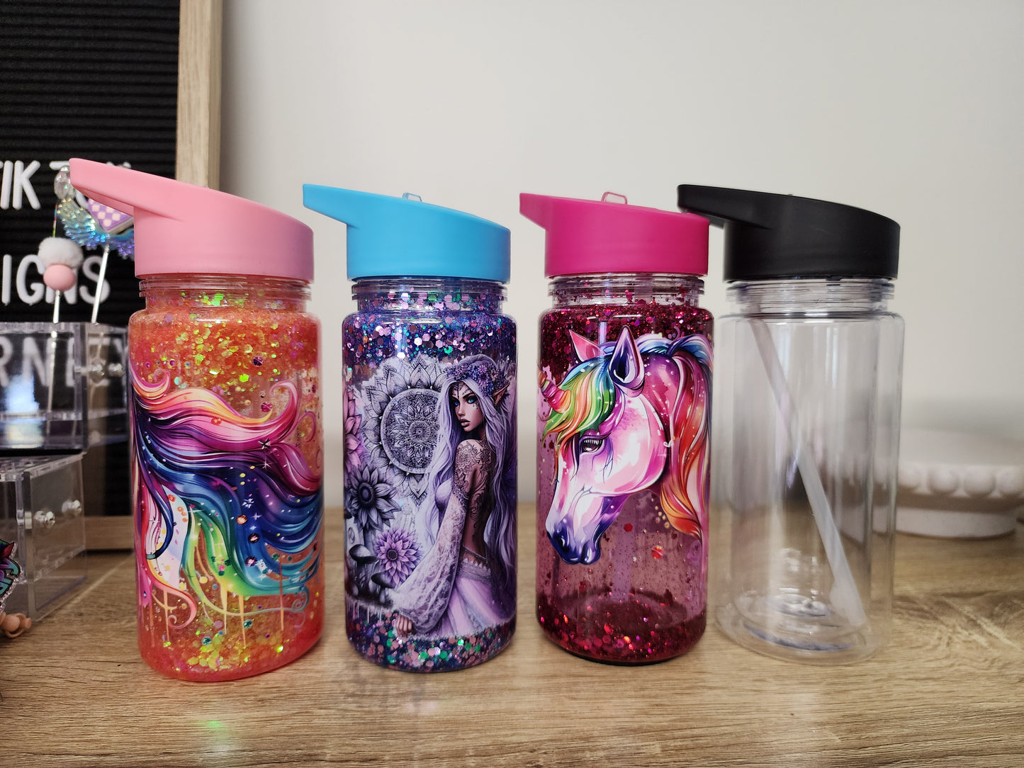 10oz Acrylic Kids Snowglobe Drink Bottle BLANK