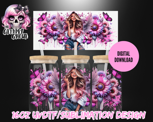 16oz UVDTF & Sublimation Tumbler Wrap – Digital Download