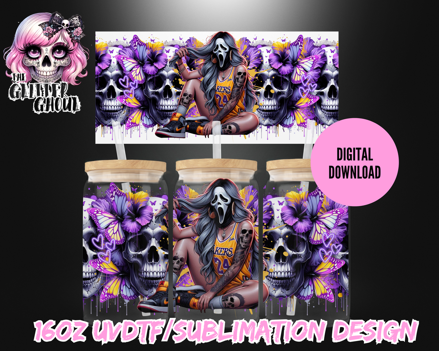 16oz UVDTF & Sublimation Tumbler Wrap – Digital Download