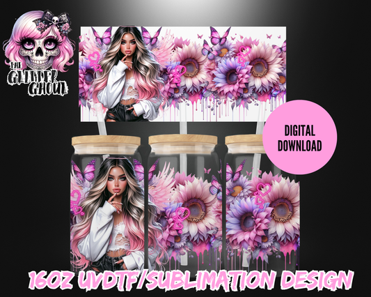 16oz UVDTF & Sublimation Tumbler Wrap – Digital Download