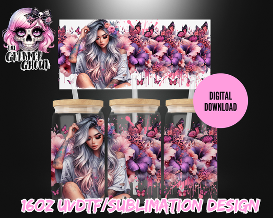 16oz UVDTF & Sublimation Tumbler Wrap – Digital Download