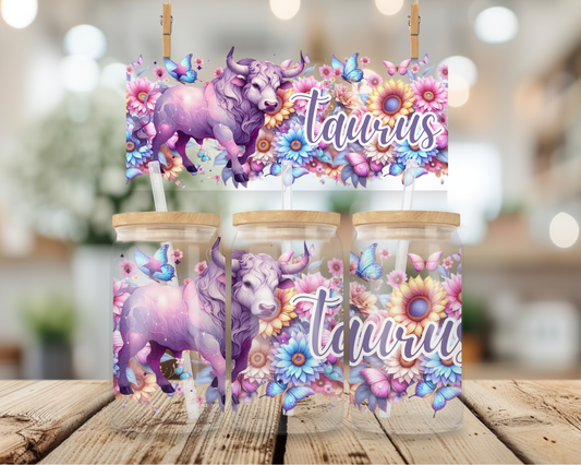 Star Sign Taurus - 16oz UV DTF Wrap