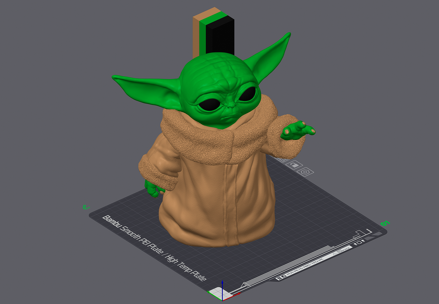 Baby Yoda Figure - 2 sizes available- Coloured