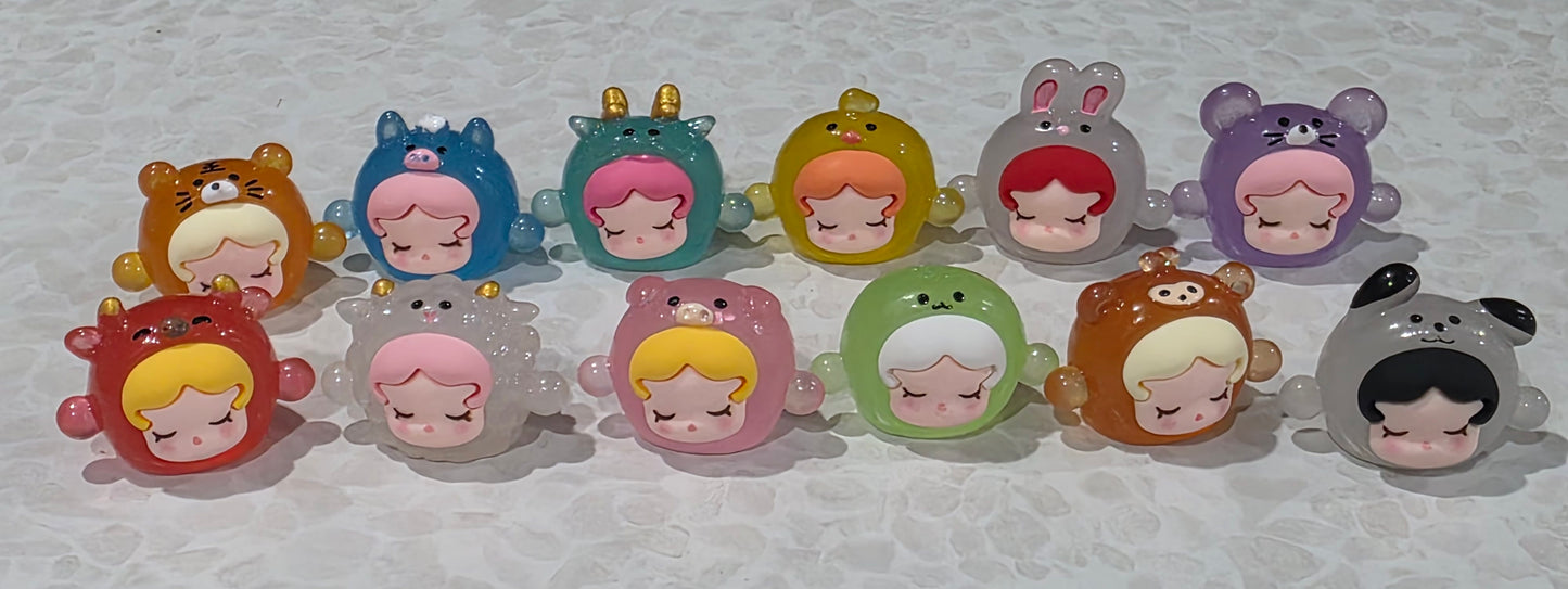 Skullpanda Sleepy Girl Pop Bean Set of 12 LUMINOUS(No hole)