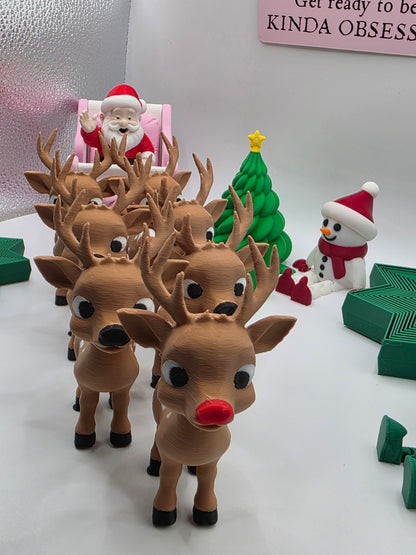 Santa Sleigh & Reindeer Set
